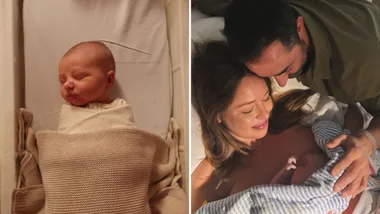 Andy Allen and wife Alex Allen with baby boy