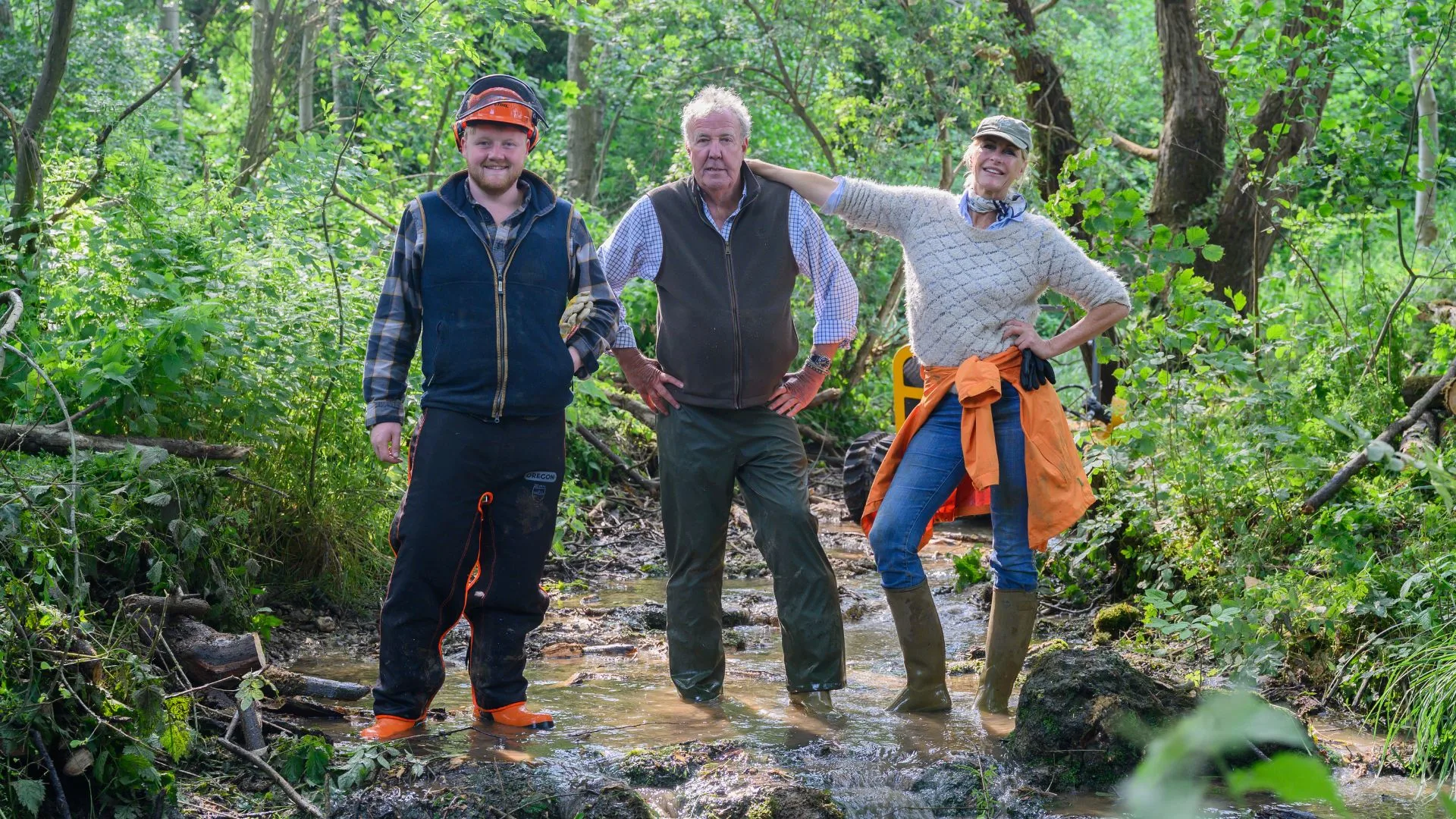 Kaleb Cooper, Jeremy CLakrson and Lisa Cogan Clarkson's Farm season five 