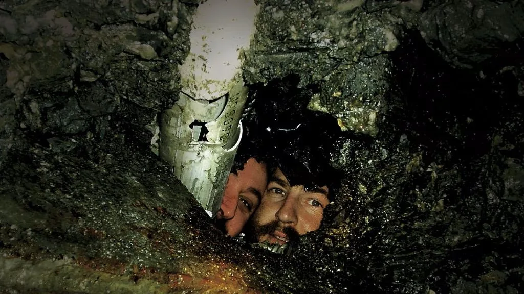 Brant Webb and Todd Russell inside the Beaconsfield Mine, trapped underground during the 2006 collapse rescue operation.

