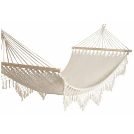 Milkcan Products White Zimi Macrame Cotton Hammock 