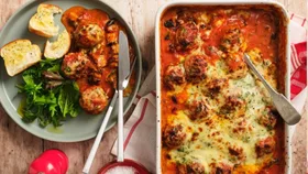 Lamb Moussaka Meatball Bake
