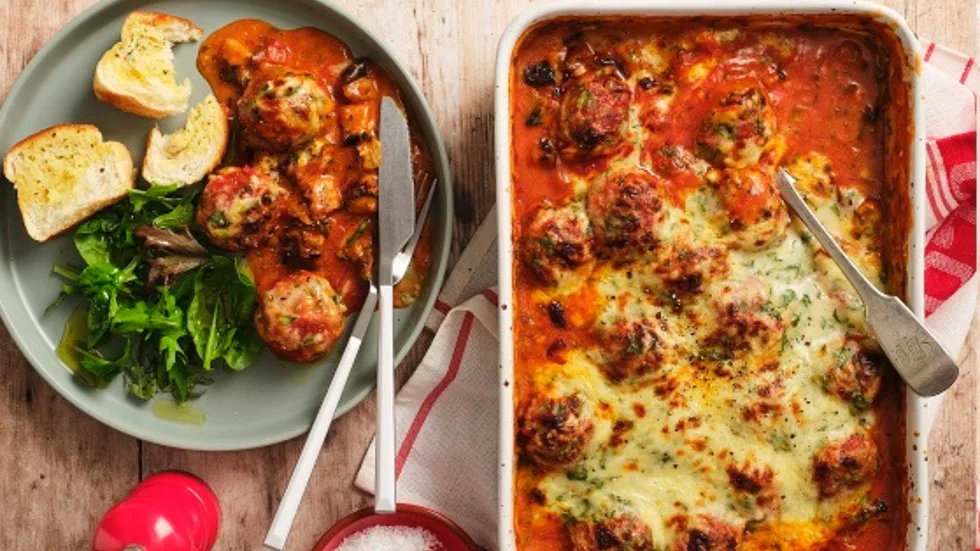 Lamb Moussaka Meatball Bake