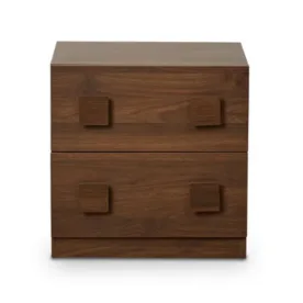 mocka kei bedside table walnut brown