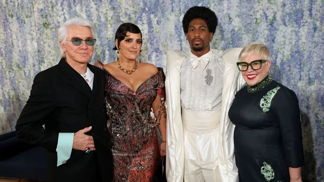 NEW YORK, NEW YORK - MAY 04: (L-R) Baz Luhrmann, Suleika Jaouad, Jon Batiste, and Catherine Martin attend the 2026 Met Gala celebrating "Costume Art" at the Metropolitan Museum of Art on May 04, 2026 in New York City. (Photo by Matt Winkelmeyer/MG26/Getty Images for The Met Museum/Vogue)