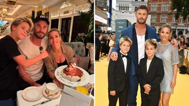 Chris Hemsworth and Elsa Pataky with their twin sons