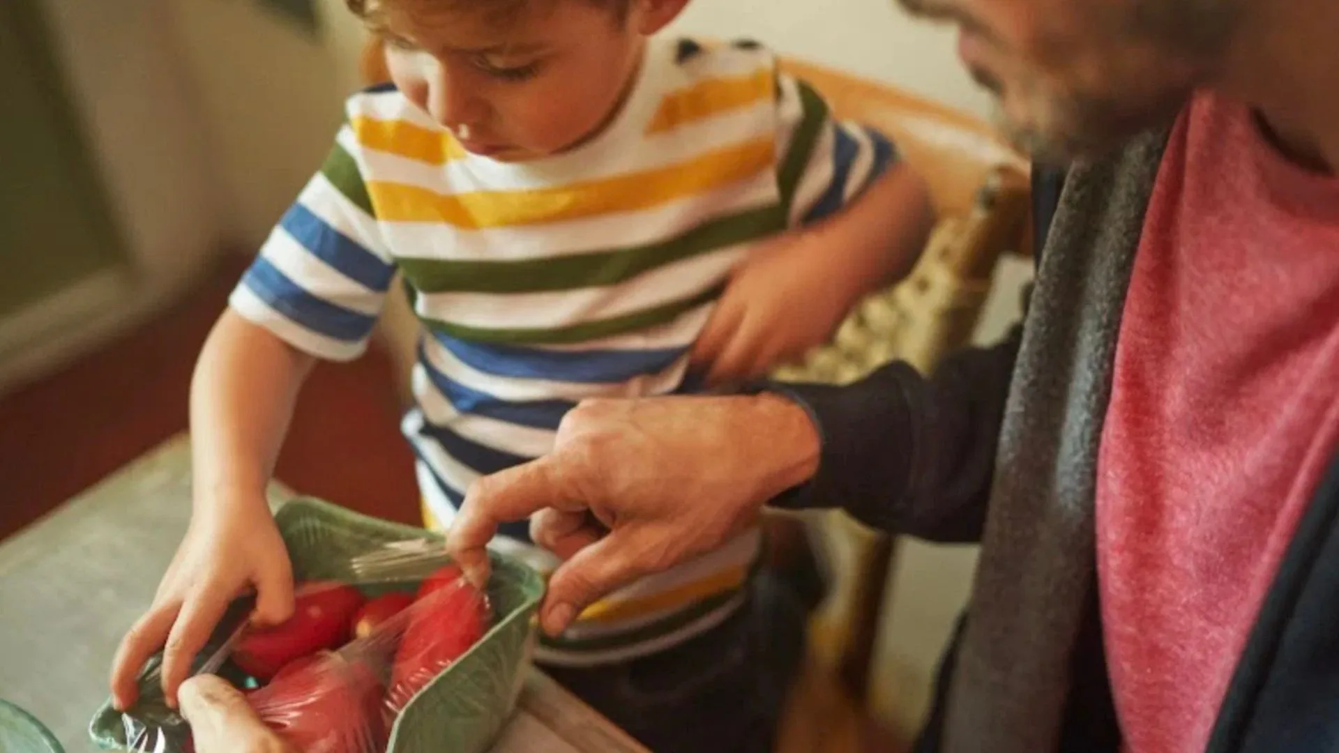 Uber Eats delivery with parent and child 