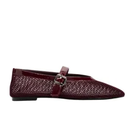 billini dark cherry patent ballet flats with buckle 