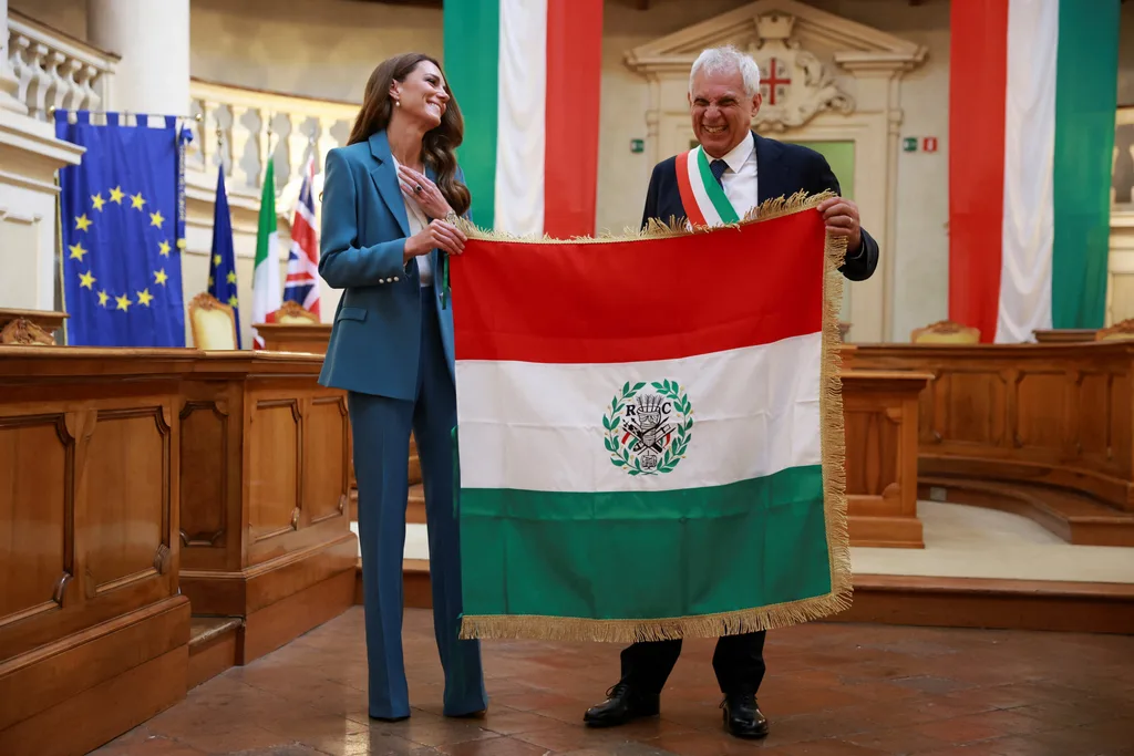 Princess Catherine and the Mayor of Reggio Emilia Marco Massari
