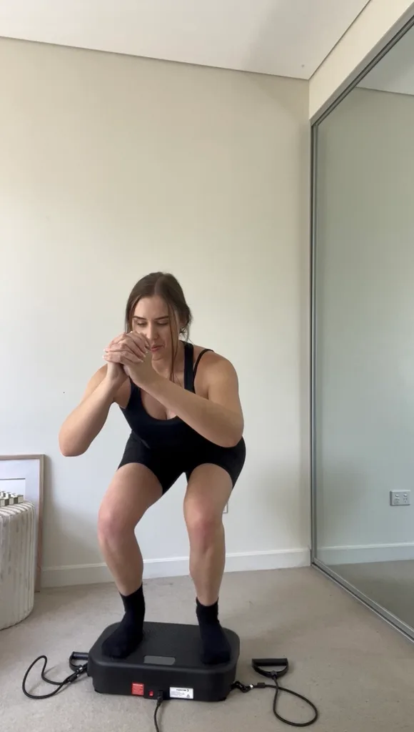 Katherine Garside using Fortis Vibration Plate