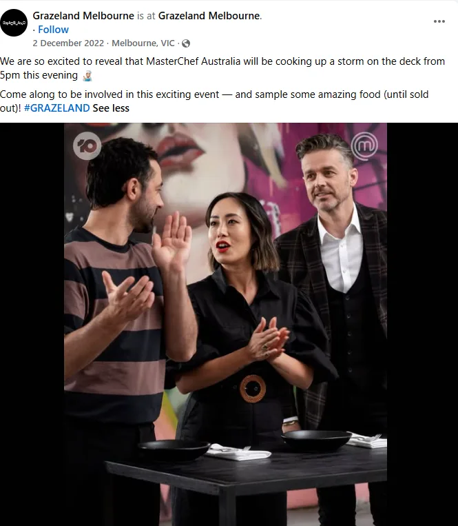 Grazeland Melbourne MasterChef Australia service challenge post