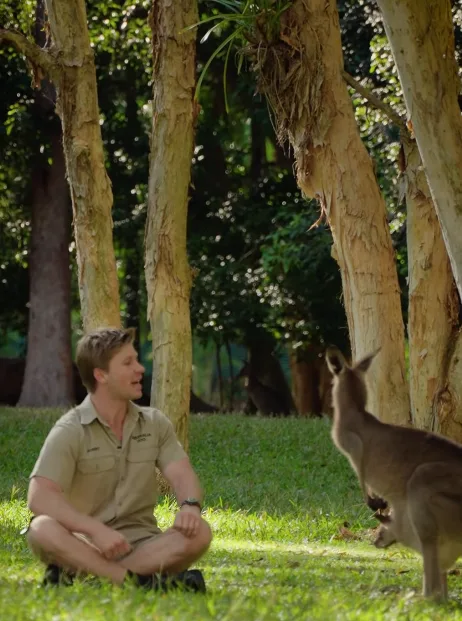Robert Irwin with Australia Zoo kangaroo