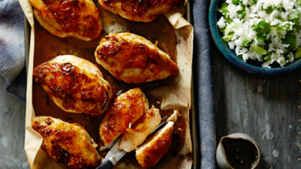 Citrus Honey-Glazed Chicken with Rice