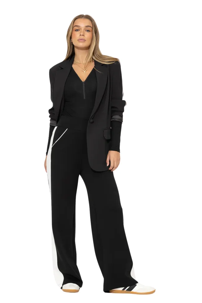 Black Scuba Panel Pant Motto