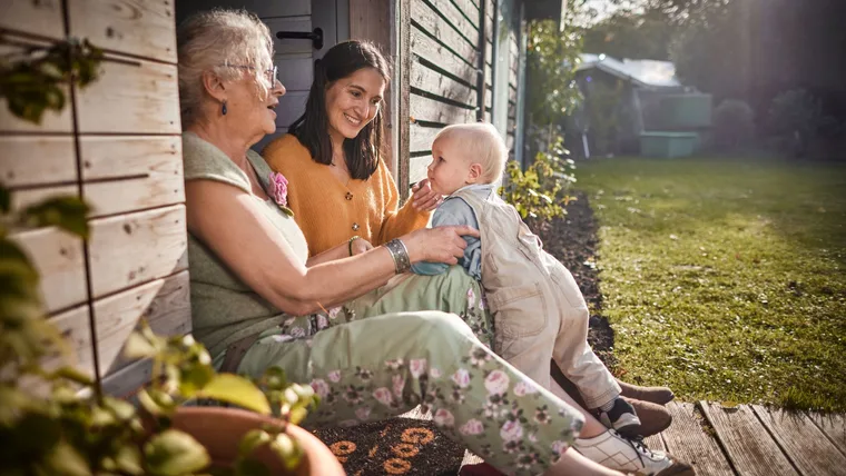 Multigenerational living - grandmother with daughter and grand-daughter