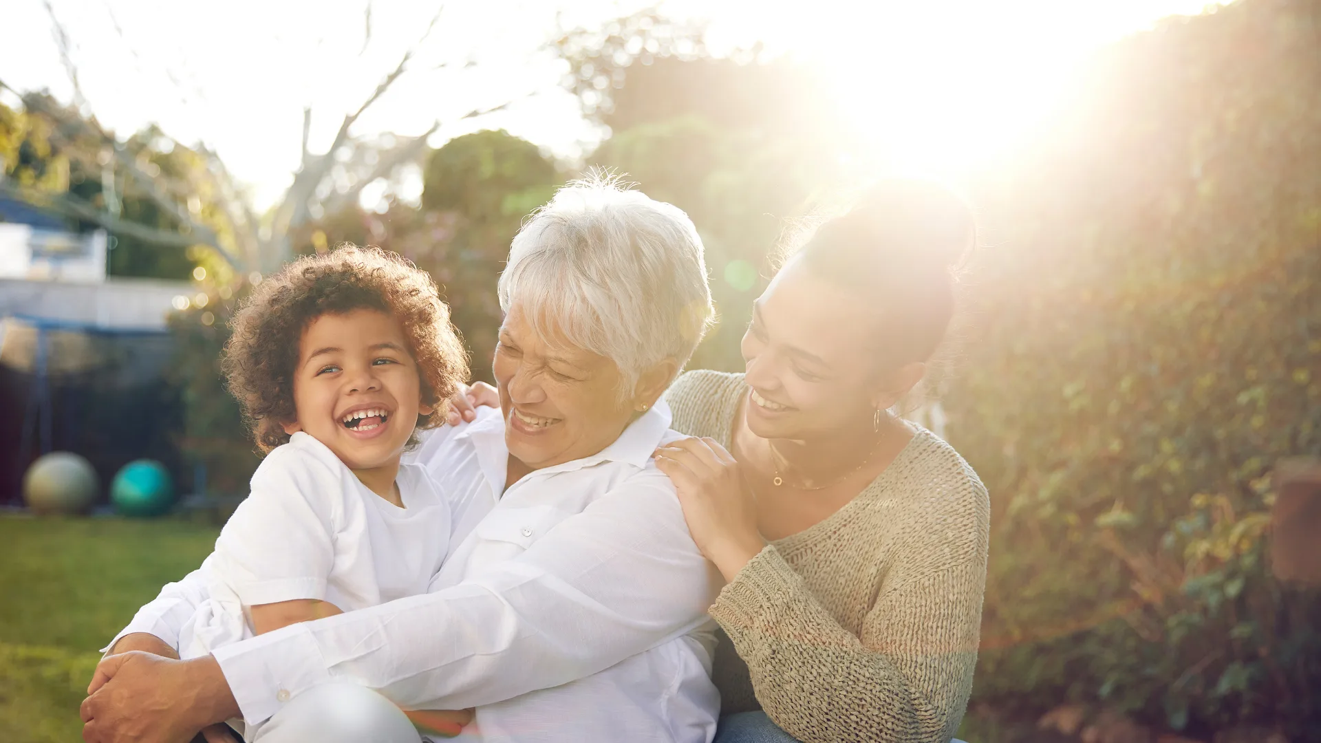Grandmother and mother with son