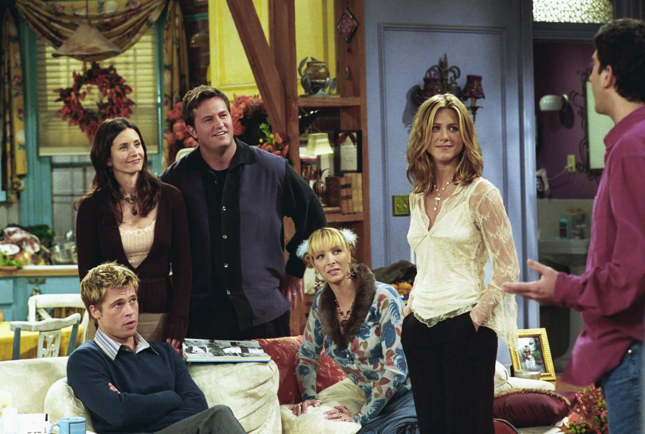 Friends cast and Brad Pitt
