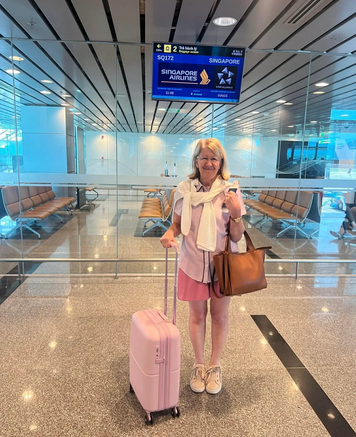 Sandra Rielly at airport