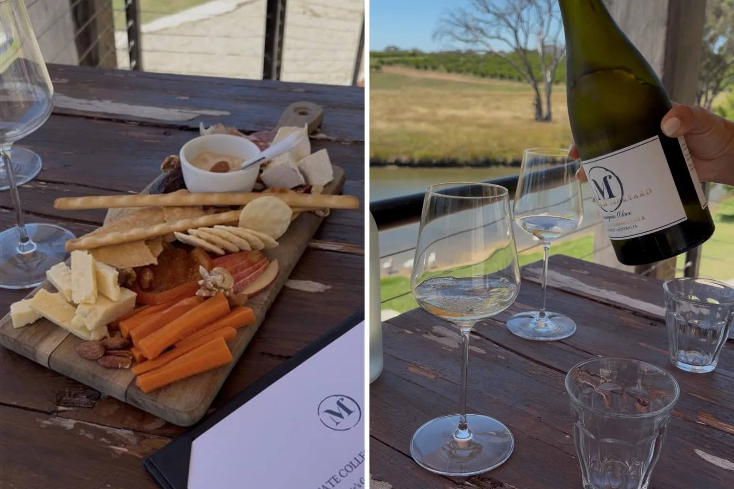 wine tasting with grazing platter at mayfield vineyard in orange
