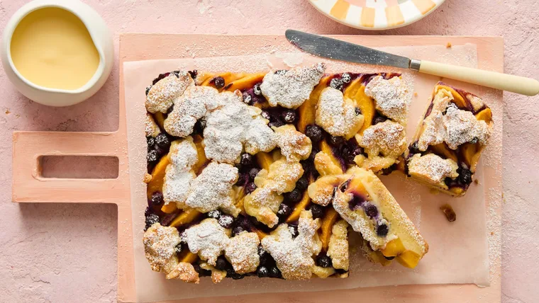 Peach Berry Almond Slice