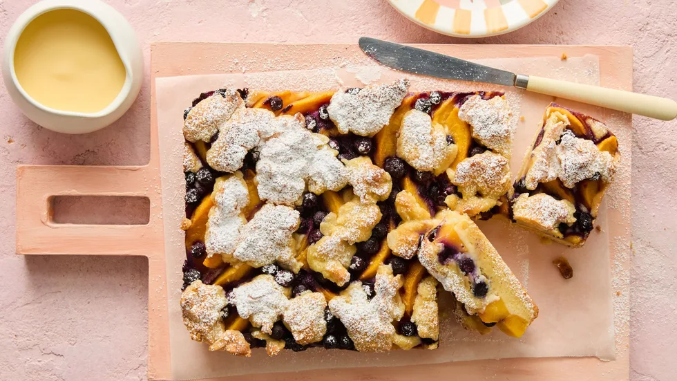 Peach Berry Almond Slice