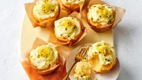 Passionfruit Lemon Cupcakes with Frosting       