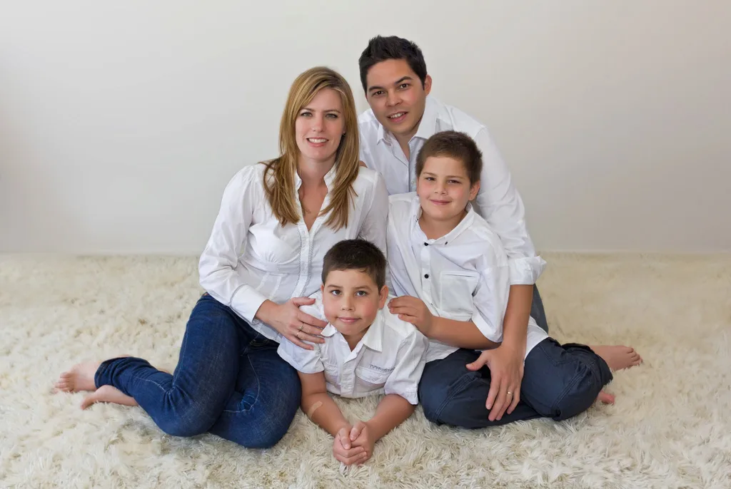 Cult survivor Maria Esguerra and her family, when children were younger