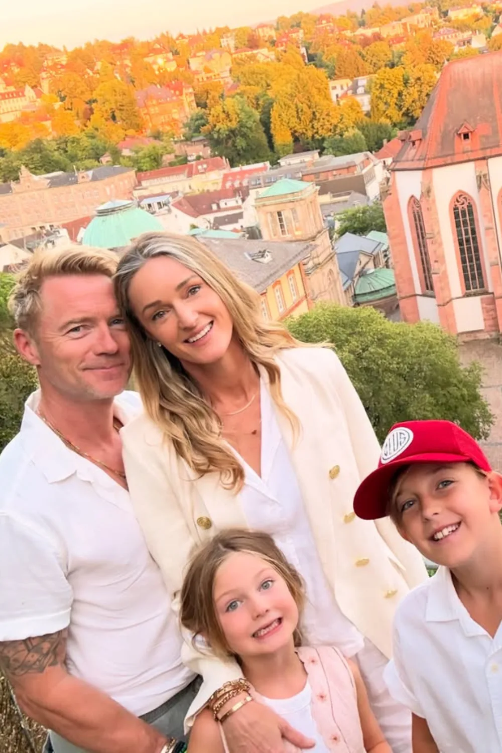 Ronan Keating with wife Storm keating and two children 