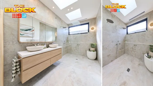 Rick and Tayla The Block week 4 main ensuite 2026