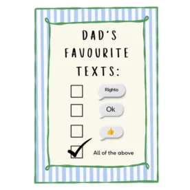 moonpig fathers day favourite texts card 