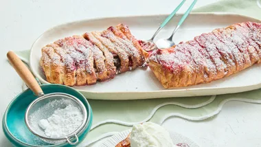 Pear Raspberry and Choc Danish