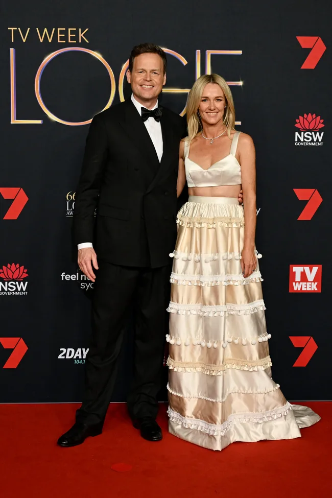 Tom Steinfort and Alicia Loxley attend the 2026 66th TV WEEK Logie Awards
