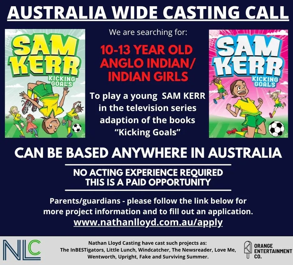 Casting call visual for Sam Kerr's TV show