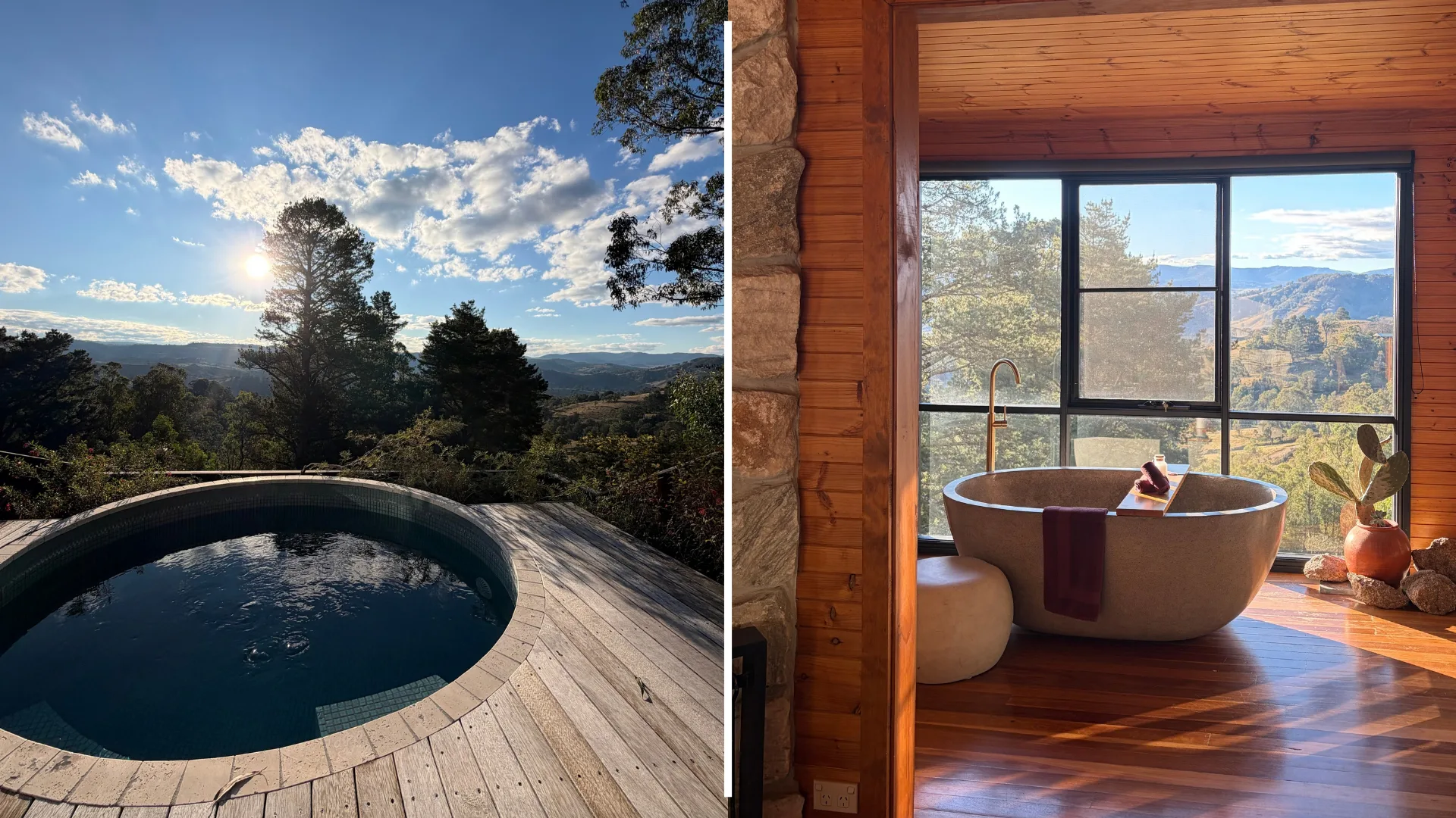mt kanimbla retreat woodlands cabin plunge pool and stone bath 