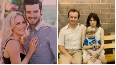 Tristan and wife Candice and Tristan as a child with his parents