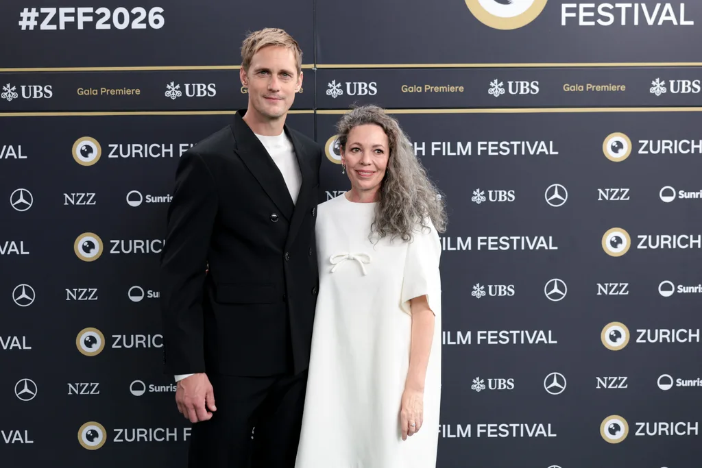 Alexander Skarsgård and Olivia Colman attend the "Wicker" Green Carpet during the Zuruch Film Festival
