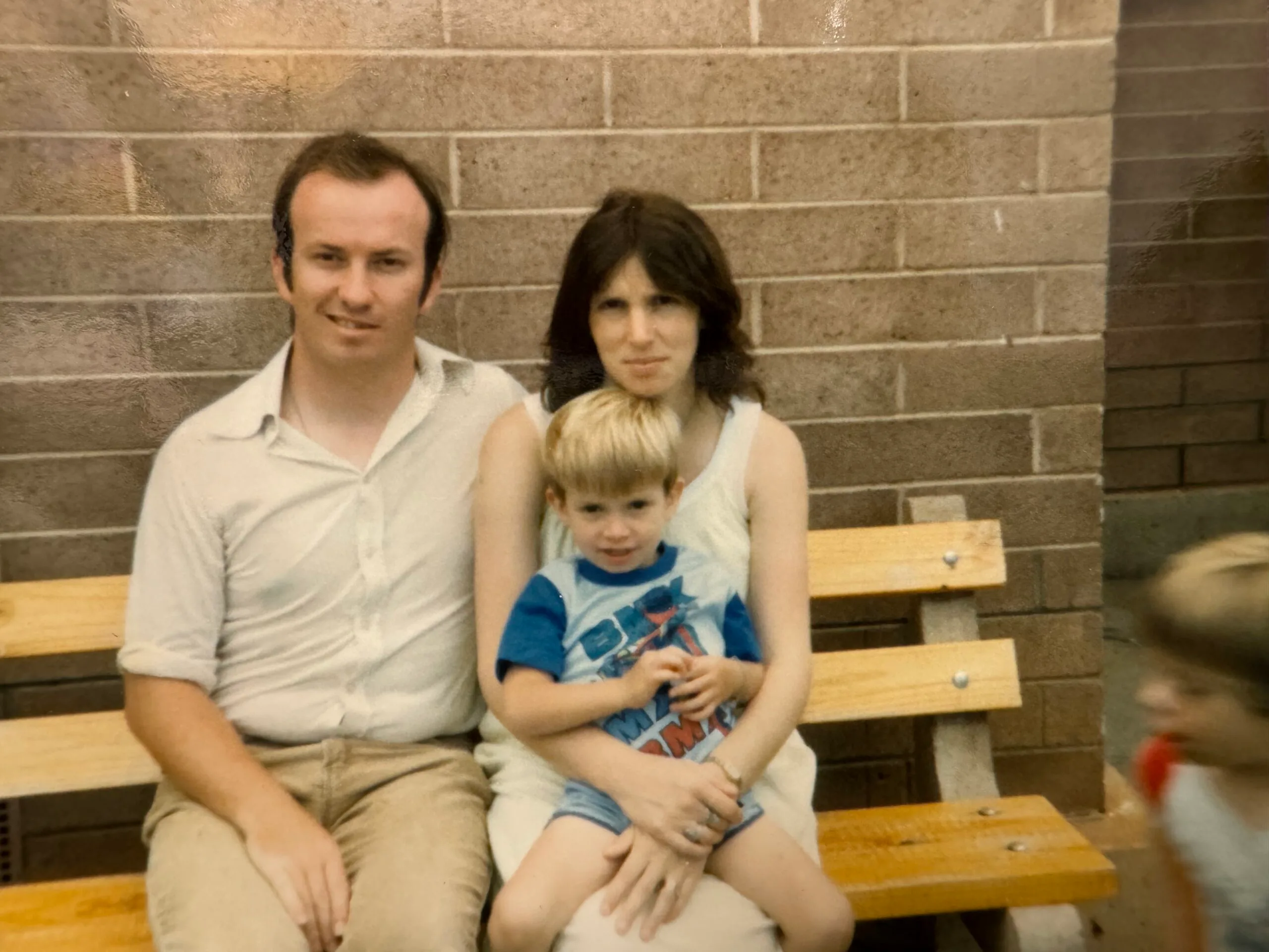 Tristan as a child with his mother and father