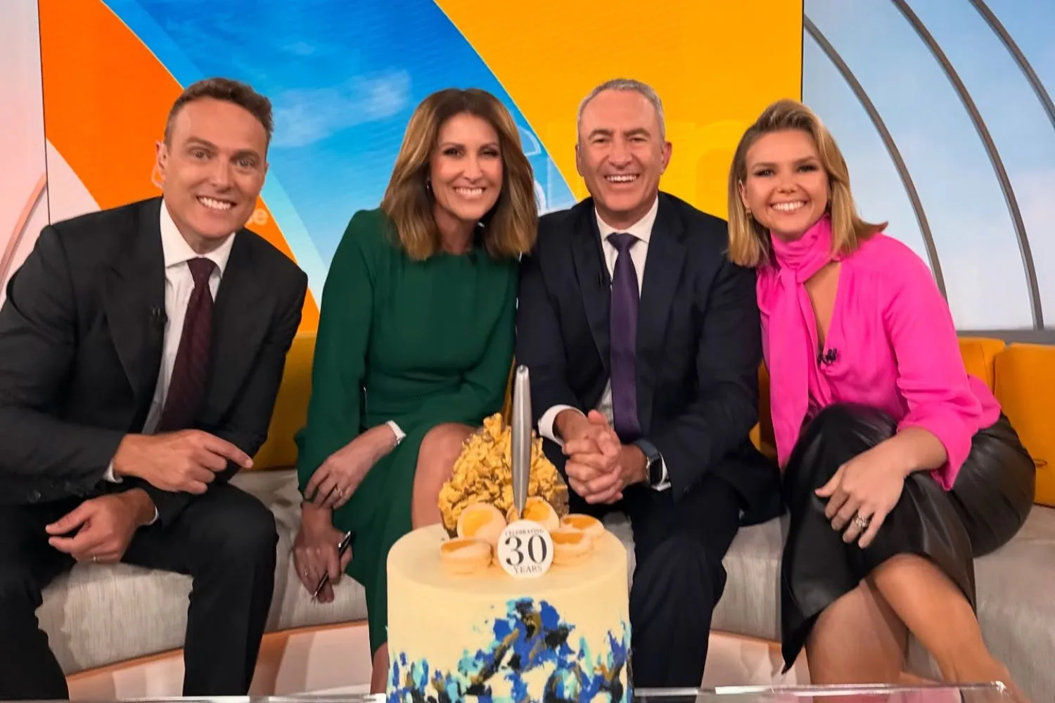Mark Beretta with Matt Shirvington, Natalie Barr and Edwina Bartholomew on Sunrise