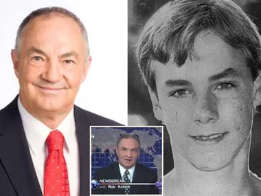 Adelaide newsreader Rob Kelvin and his son Richard who was murdered