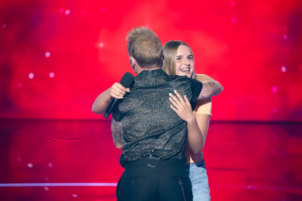 Leyla Sabo The Voice Australia with coach Ronan Keating after she chose him as her coach during the Blind Auditions