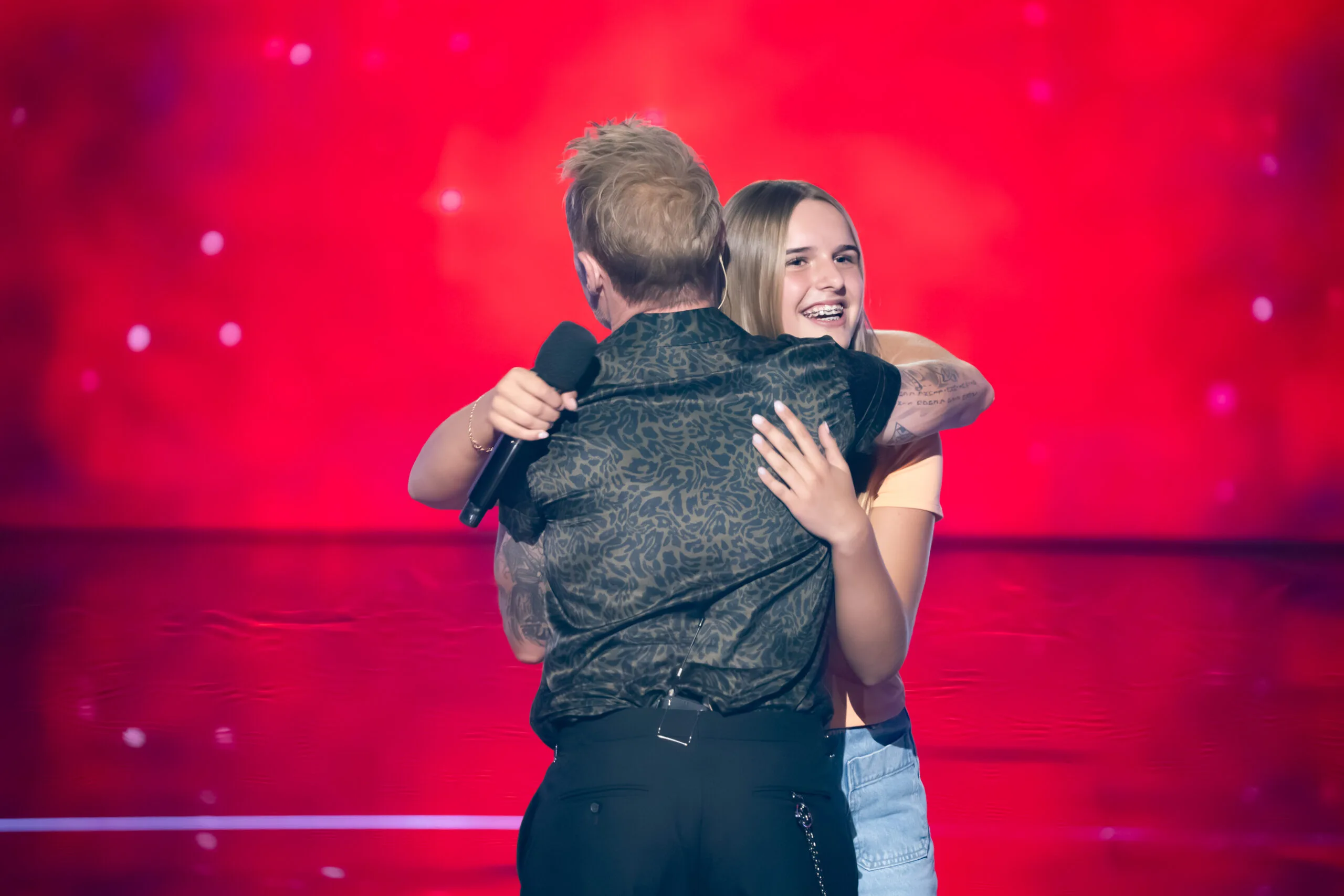 Leyla Sabo The Voice Australia with coach Ronan Keating after she chose him as her coach during the Blind Auditions 