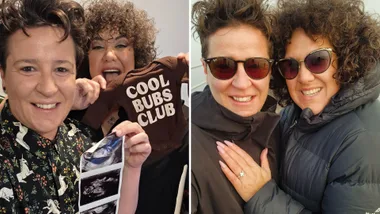 Casey Donovan and her fiancee Renee Sharples
