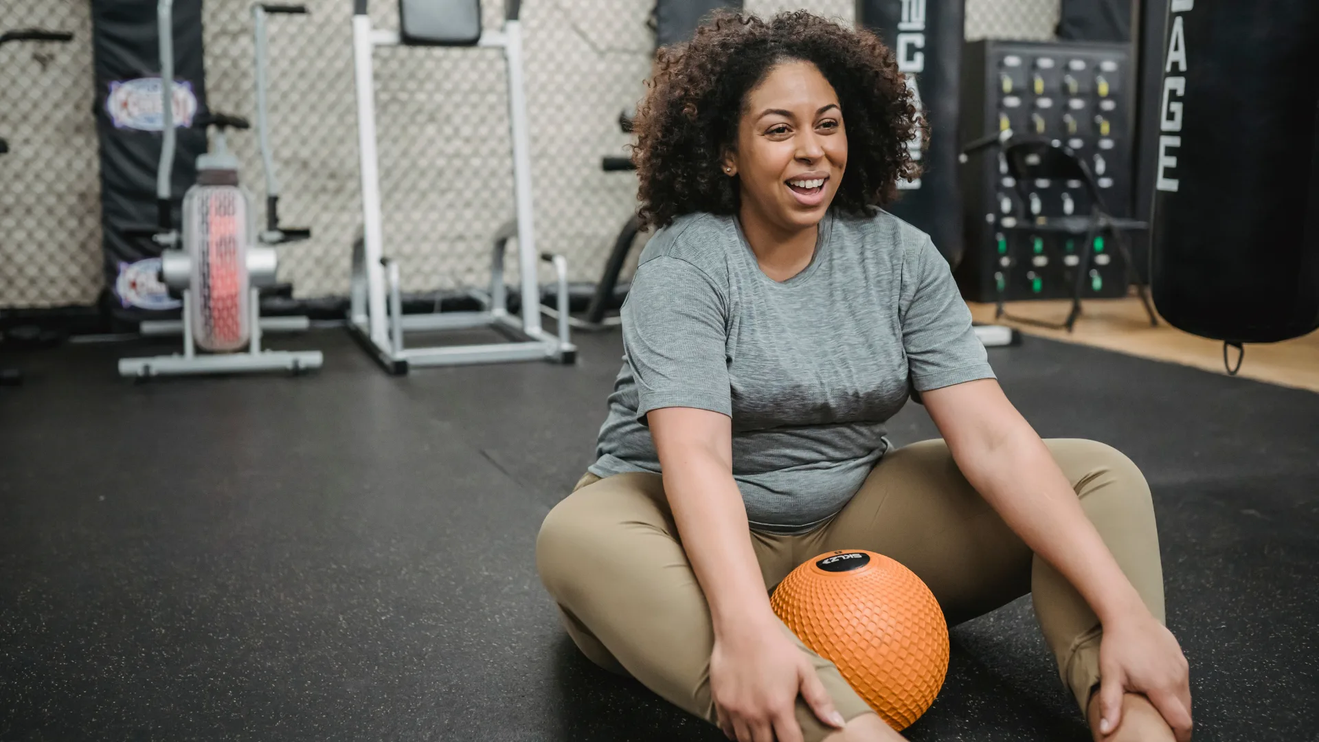 woman weight training