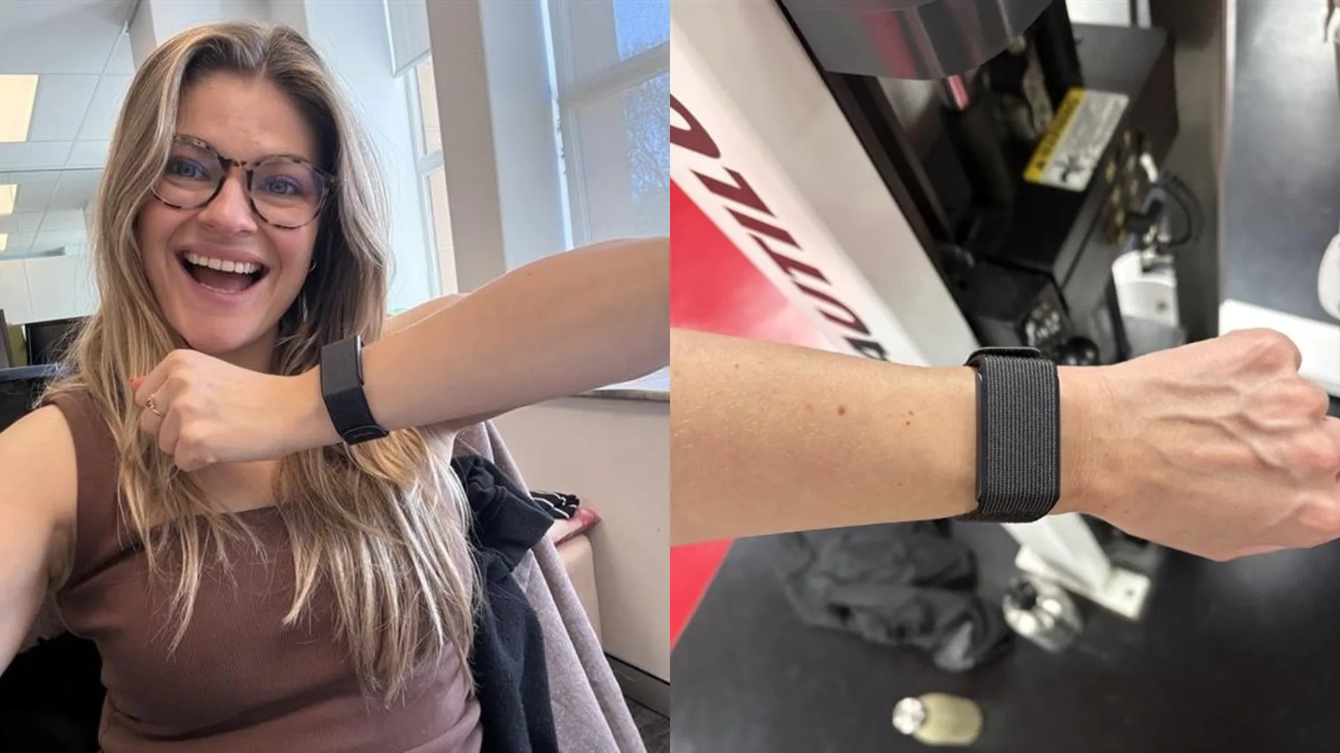woman wearing amazfit helio strap