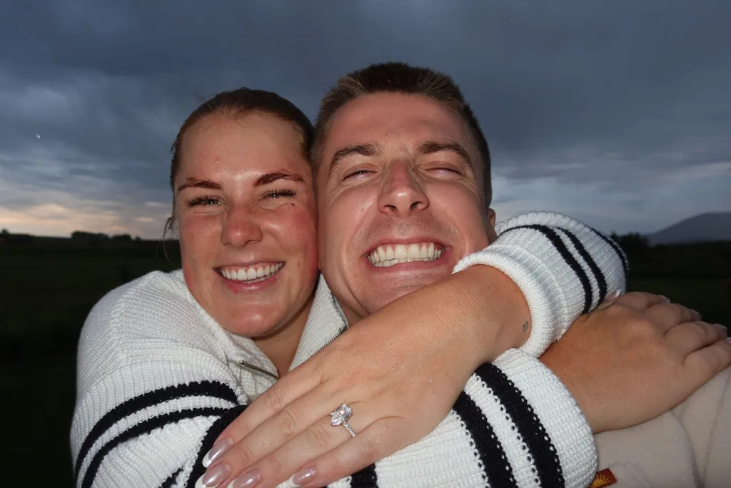 Brooke Warne and her fiance Alex Heath