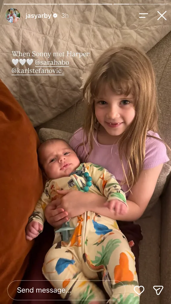 Sarah Abo son Sonny and Karl and Jasmine Stefanovic daughter Harper