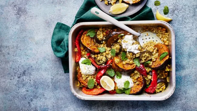 Curry Couscous and Veggie Bake