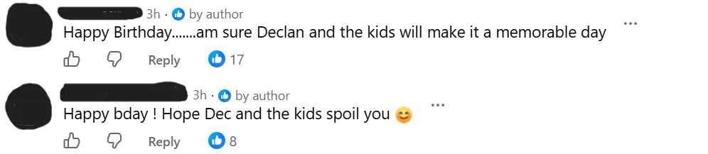 Sarah Todd birthday comments liked by Sarah