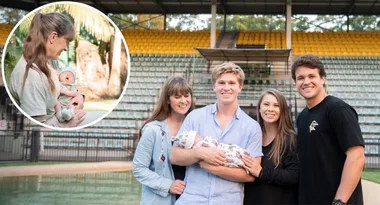 Terri Irwin bonds with granddaughter Grace as she shares their first photo together