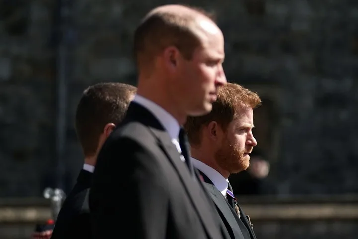 Prince William and Prince Harry at Prince Philip's funeral