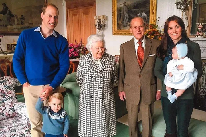 The Queen, Prince Philip, Prince William and Kate Middleton